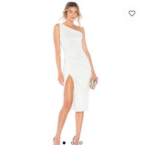 White one shoulder midi dress Katie May